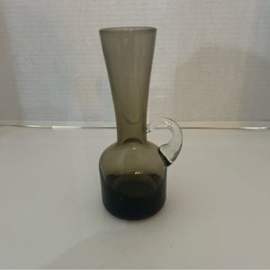 Hand Blown  Glass Pitcher Bud Vase Shot Cordial Cruet Bottle Applied Handle